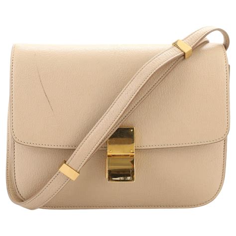 celine box beige|Celine pursebop box bag.